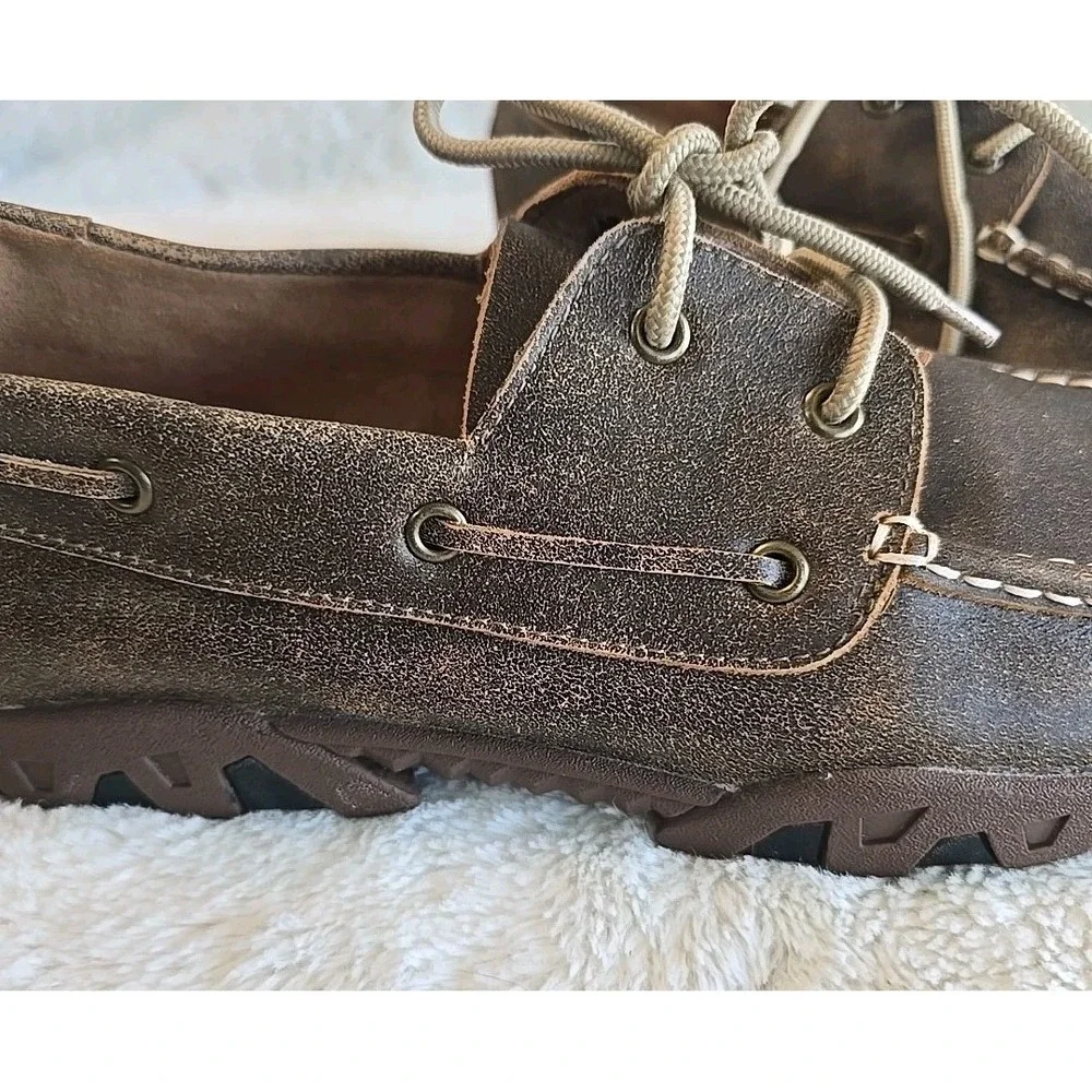Ferrari Men's Loafers Moccasins‎ Shoes Brown Size 11 D Lace-up Leather